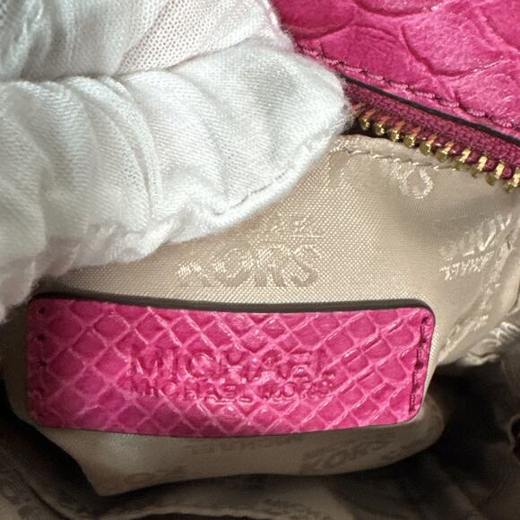Michael Kors Abbey XS Mini Embossed Leather Backpack In Hot Pink/ Fuscia main image 10